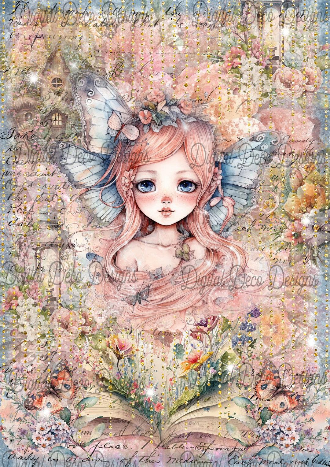 Fairy Sisters: Sacora Pink (#B034)-Digital Deco Designs