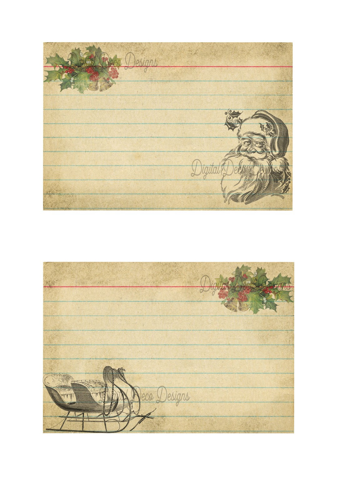 Christmas Recipe Cards (#A091)-Digital Deco Designs