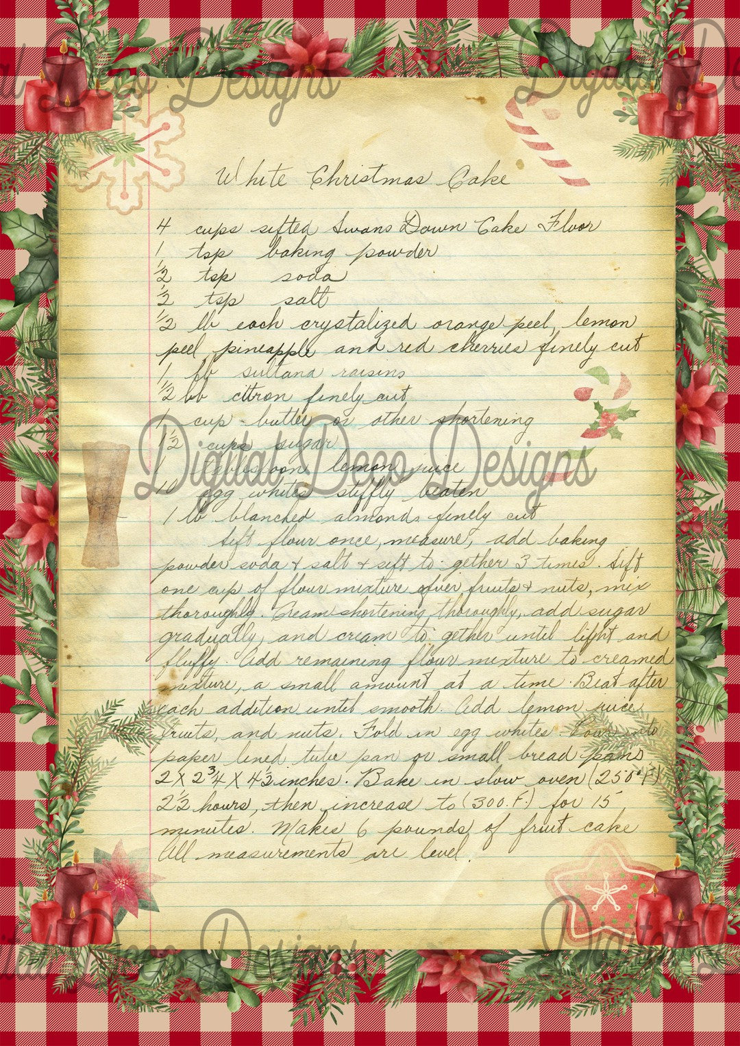 Country Christmas Cake (#B011)-Digital Deco Designs