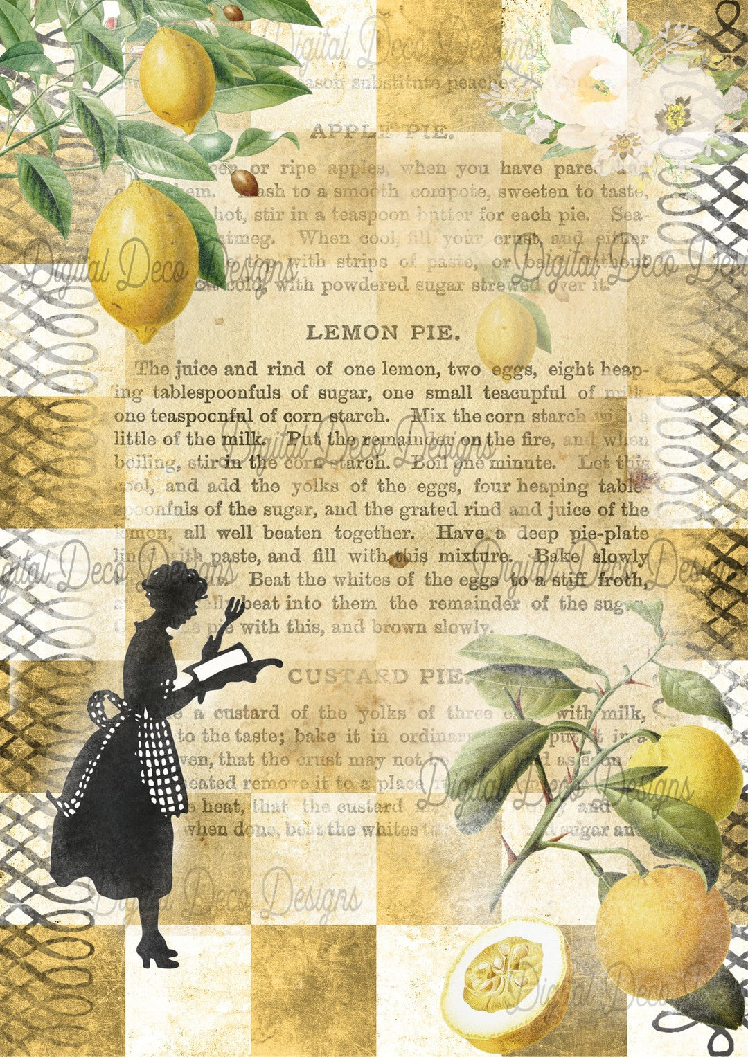 Country Lemon Pie (#B012)-Digital Deco Designs