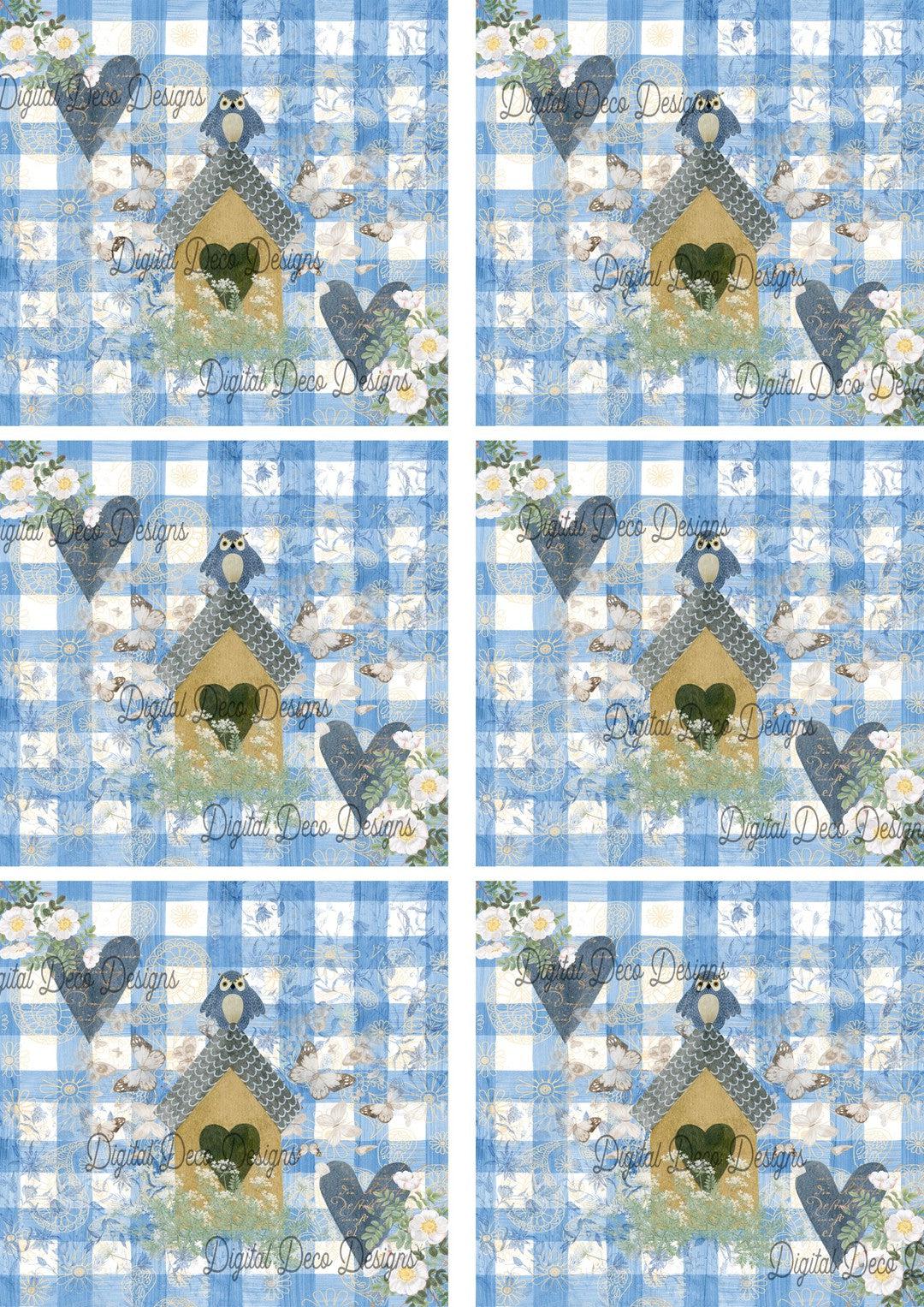 Country Summer Collage Sheet (#B017)-Decoupage Paper