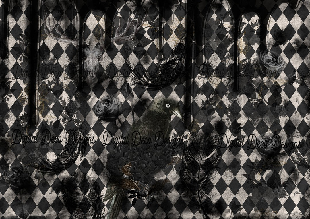 Dark Raven (#B023)-Digital Deco Designs