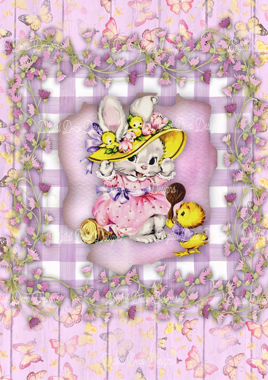 Easter Bonnie and Peep (#B026)-Decoupage Paper