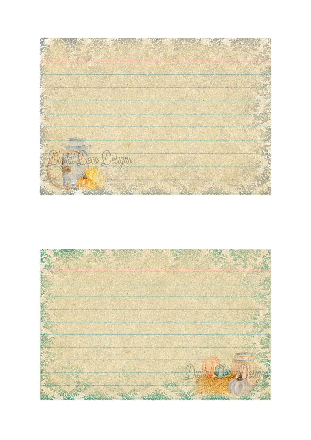Fall Recipe Cards 1 (#B036)-Digital Deco Designs