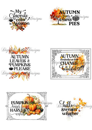 Fall Sentiments Collage 1 (Prints Perks) (#B038)-Decoupage Paper