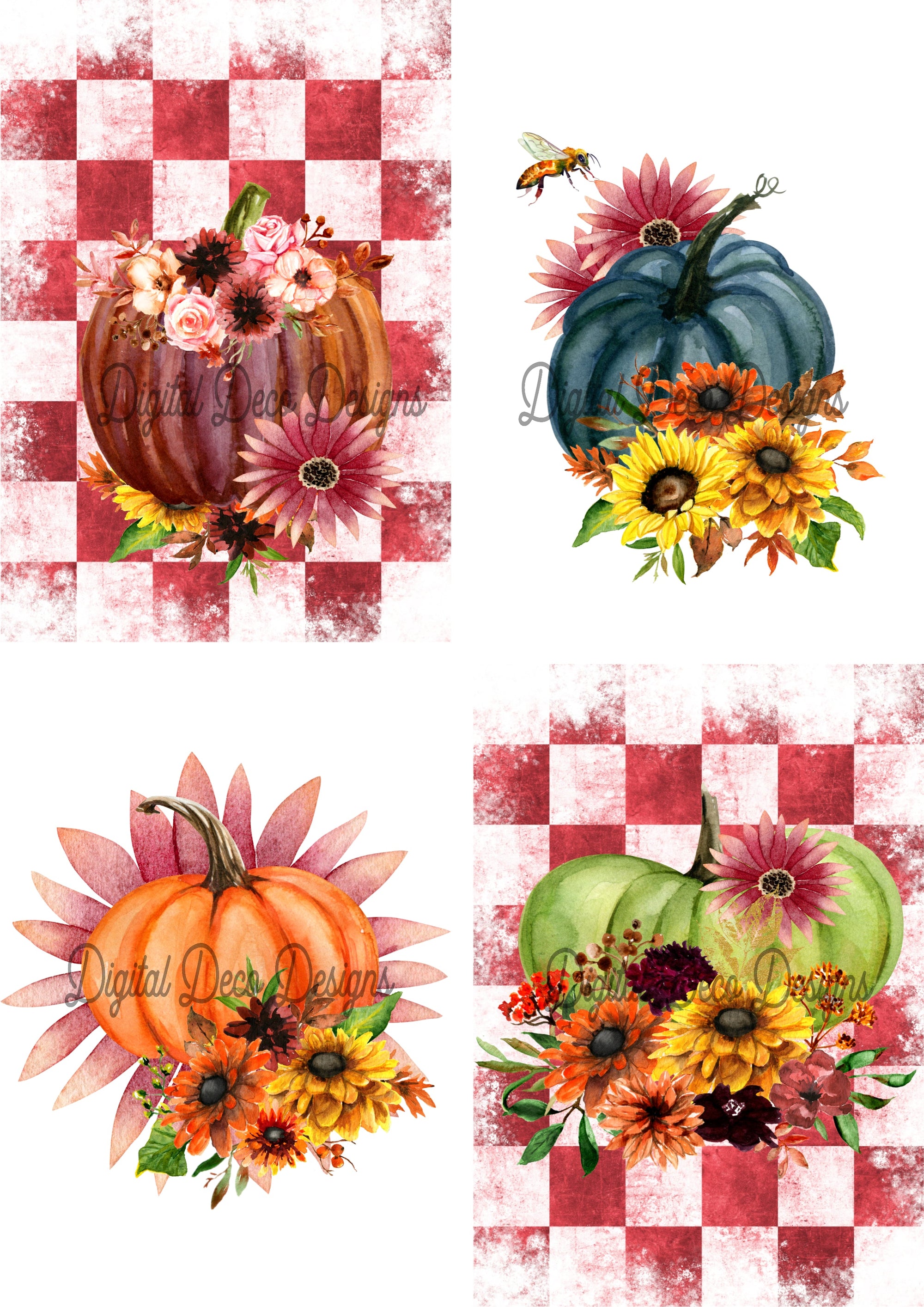 Fall Whimsy Pumpkins Collage Sheet (#B044)