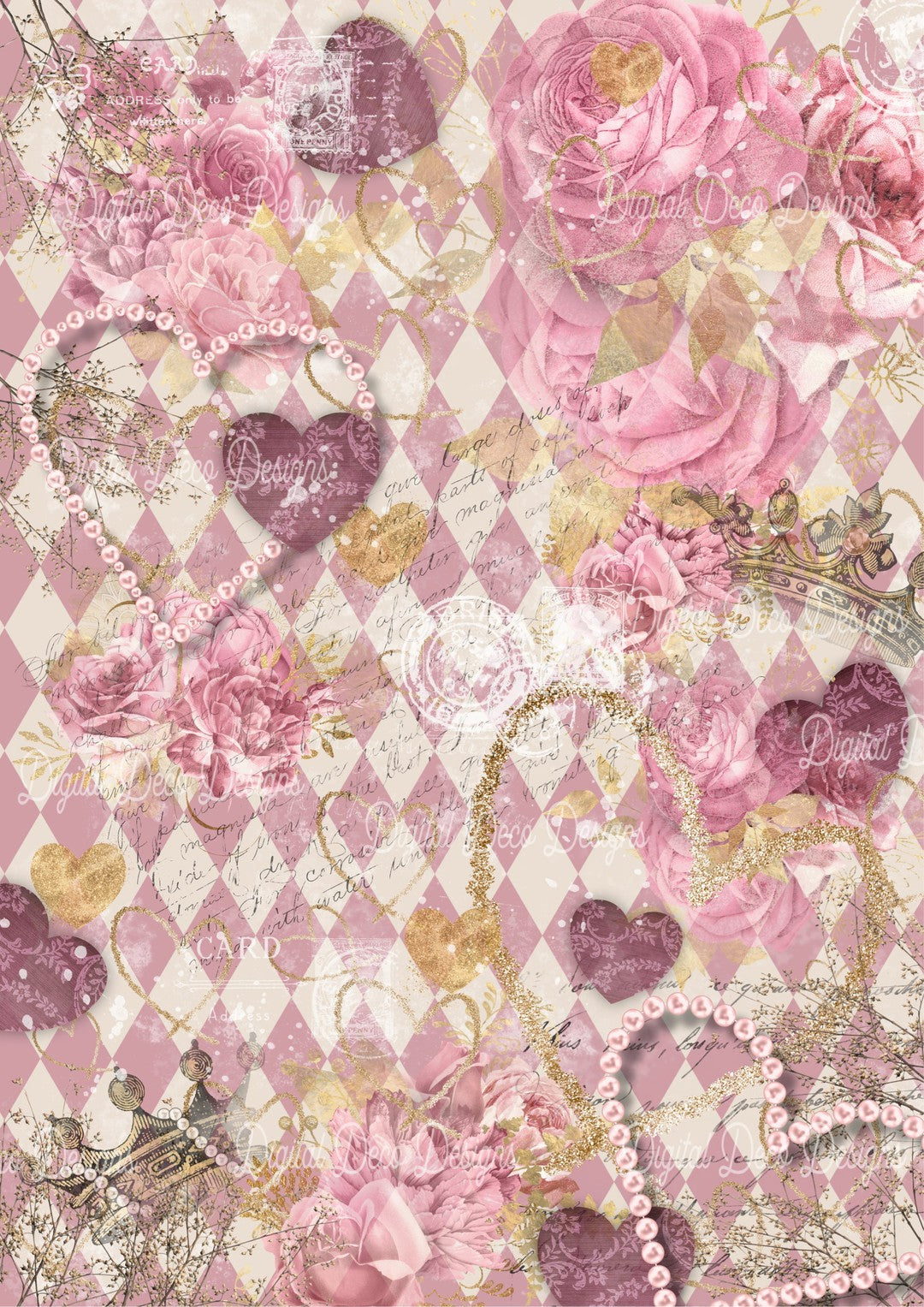 Glamentine (Prints Perks) (#B062)-Decoupage Paper