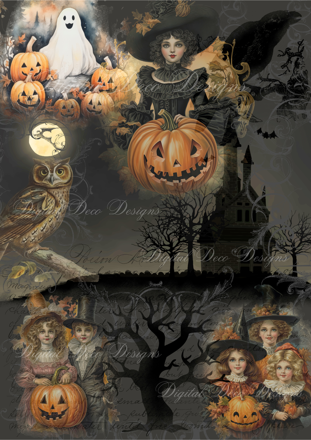 Haunted House: The Ghosts of The Van Blairs (Prints Perks) (#B073)-Decoupage Paper