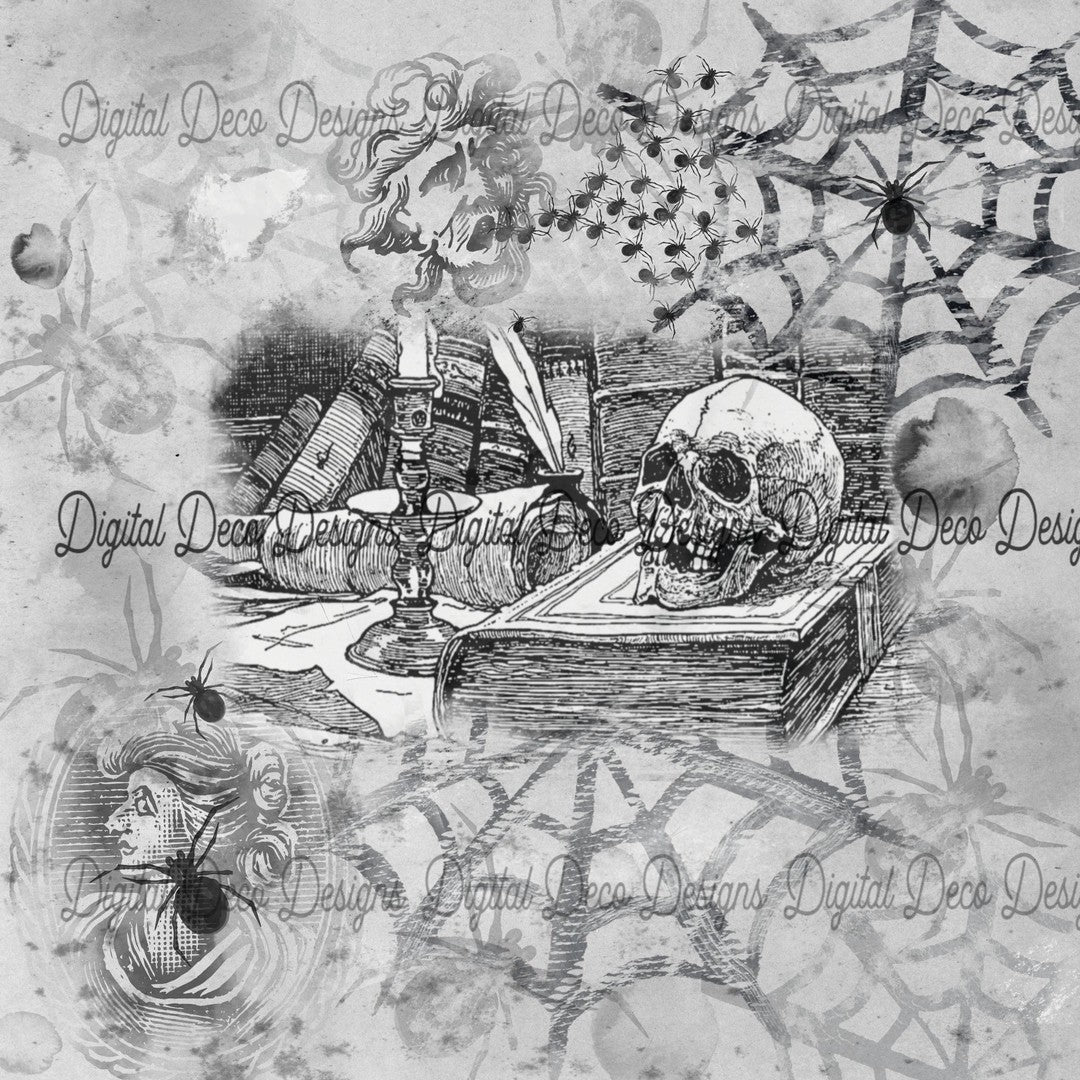 Haunted Library (#B074)-Digital Deco Designs