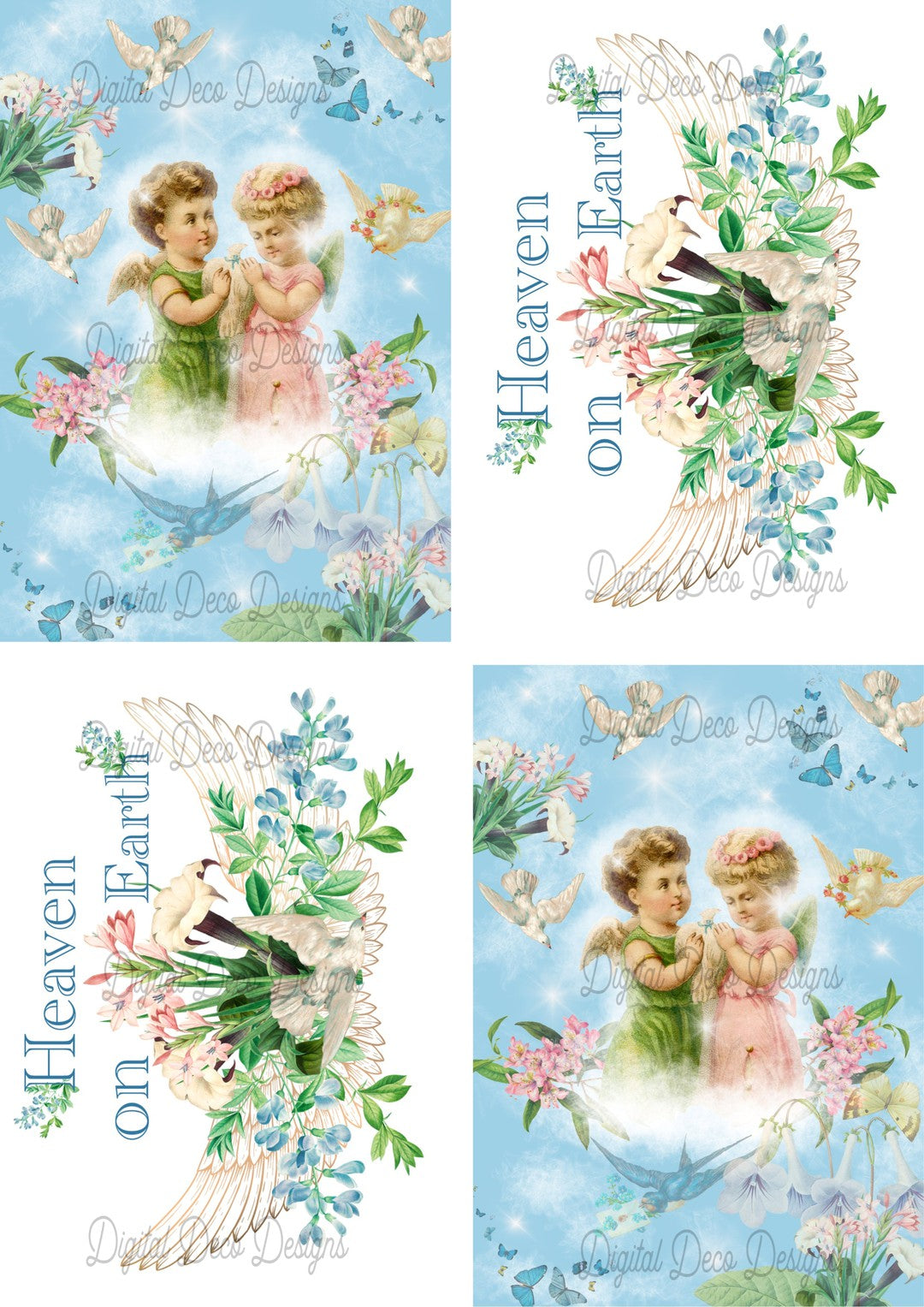 Heaven On Earth 4 Collage Sheet (#B092)-Digital Deco Designs