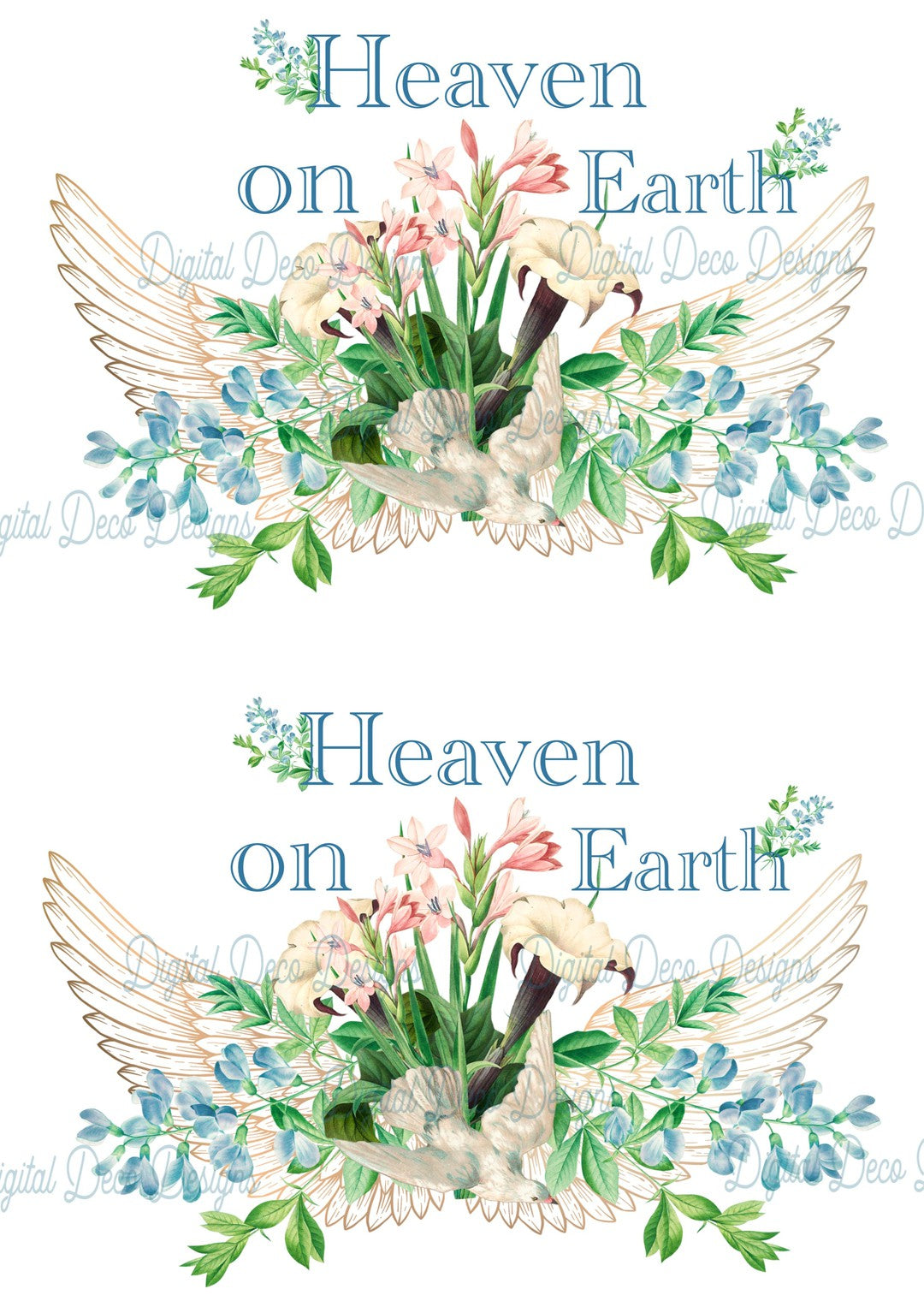 Heaven On Earth Bouquet Quotes (#B094)-Digital Deco Designs