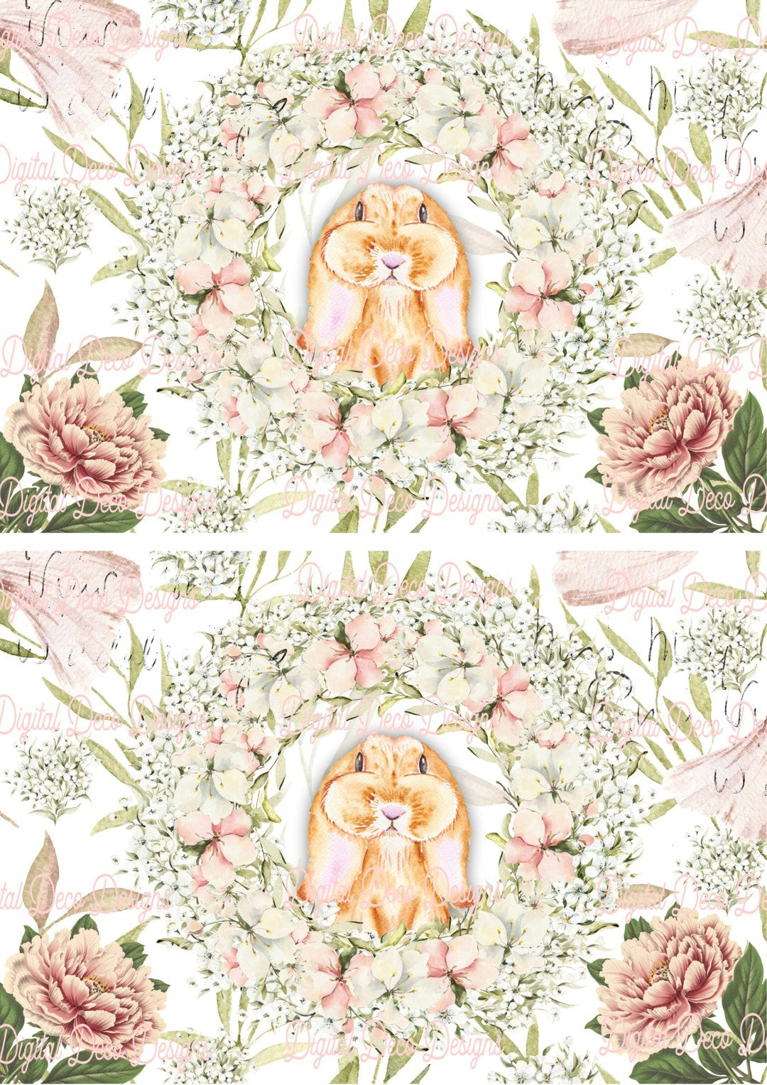 Hello Bunny Combo Sheet Duo (#B096)-Decoupage Paper