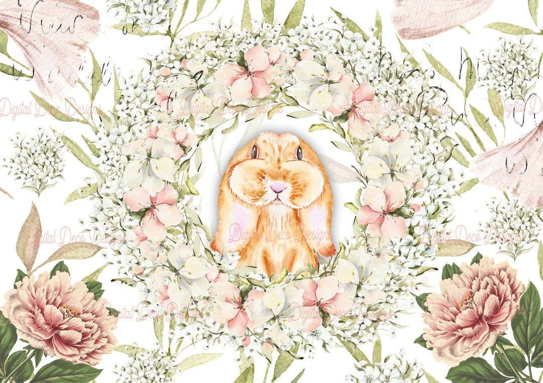 Hello Bunny (#B095)-Decoupage Paper