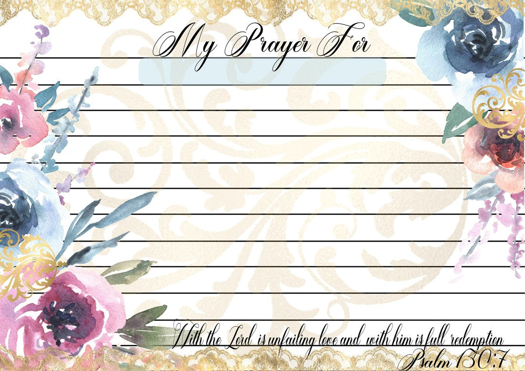Floral Prayer Cards (#B052)-Digital Deco Designs