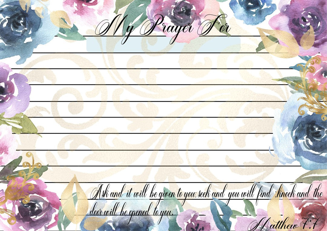 Floral Prayer Cards (#B052)-Digital Deco Designs