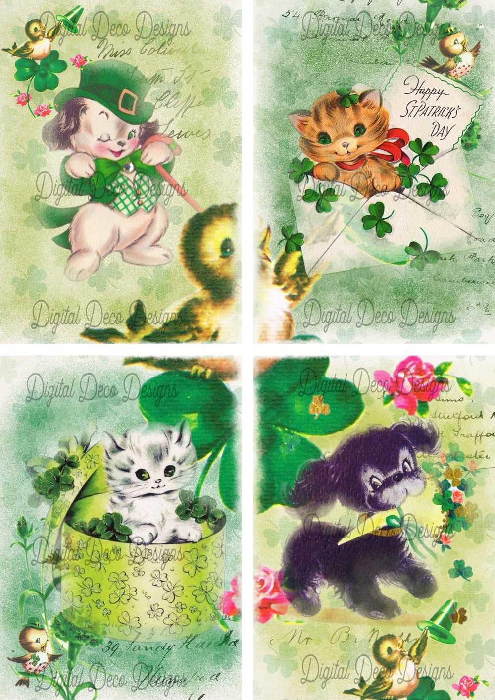 Irish Cuties 4 Collage Sheet Combo (#C021)-Digital Deco Designs