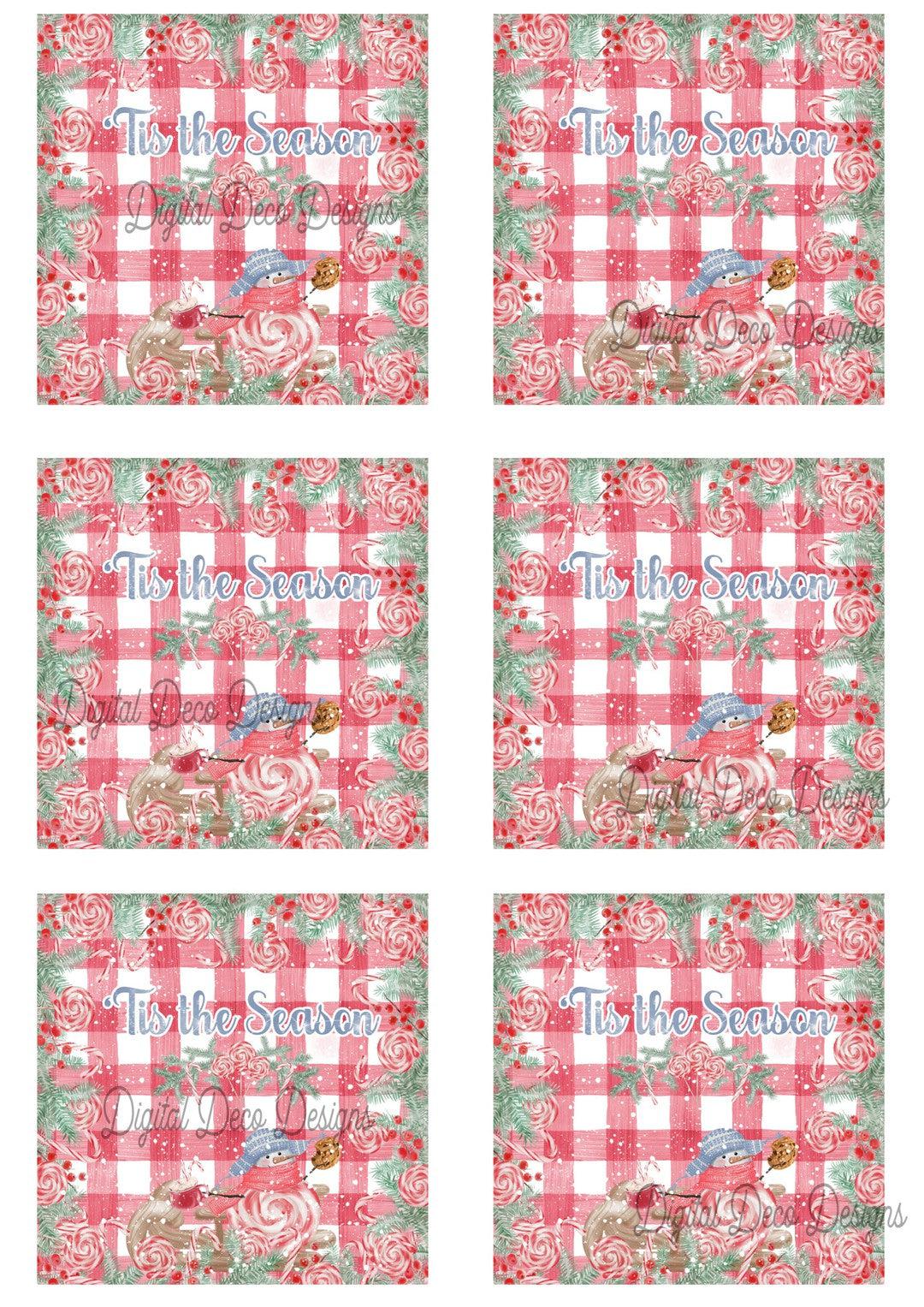 Let It Snow Peppermints 6 Collage Sheet (#C038)-Digital Deco Designs
