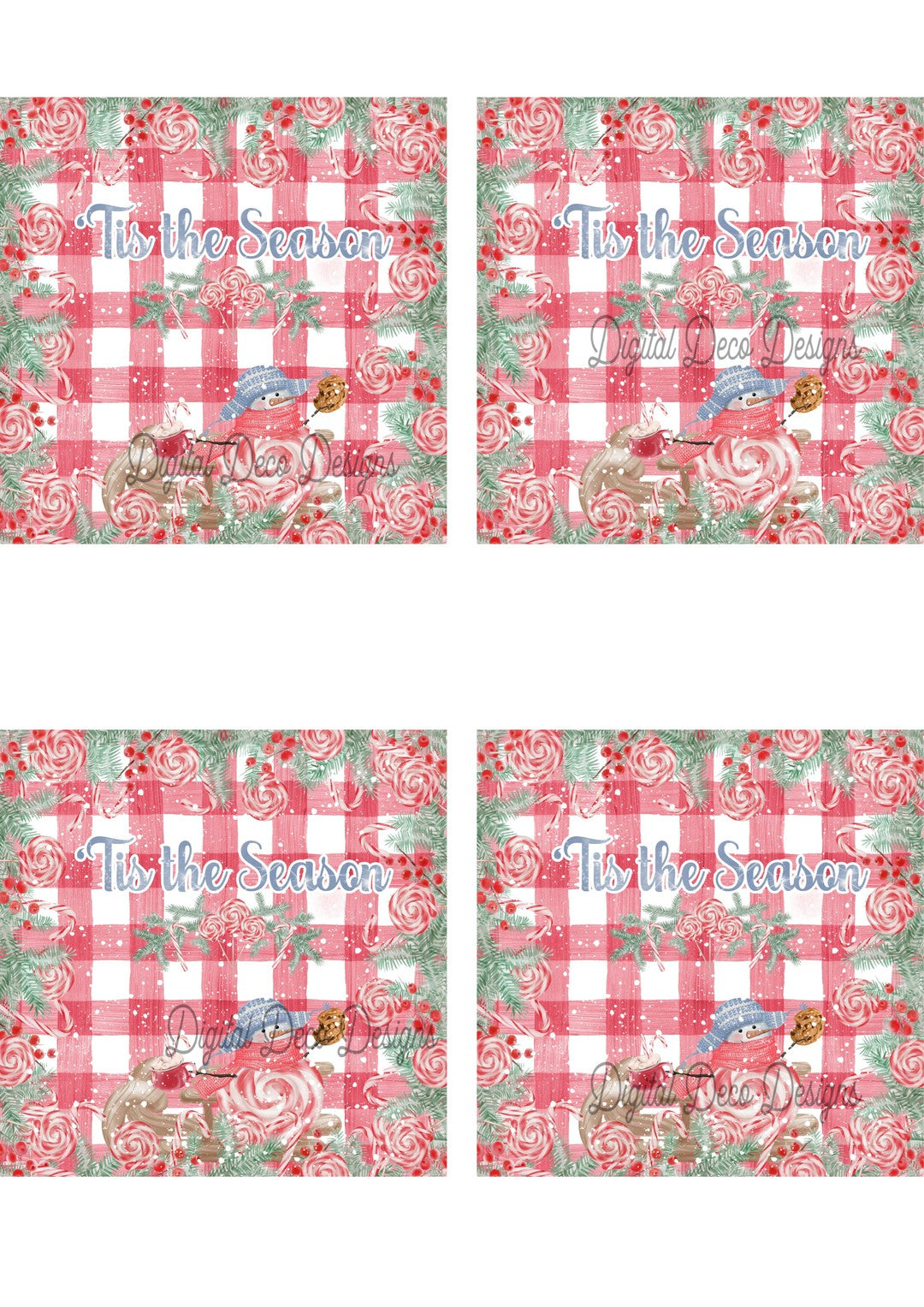 Let It Snow Peppermints 4 Collage Sheet (#C037)-Digital Deco Designs