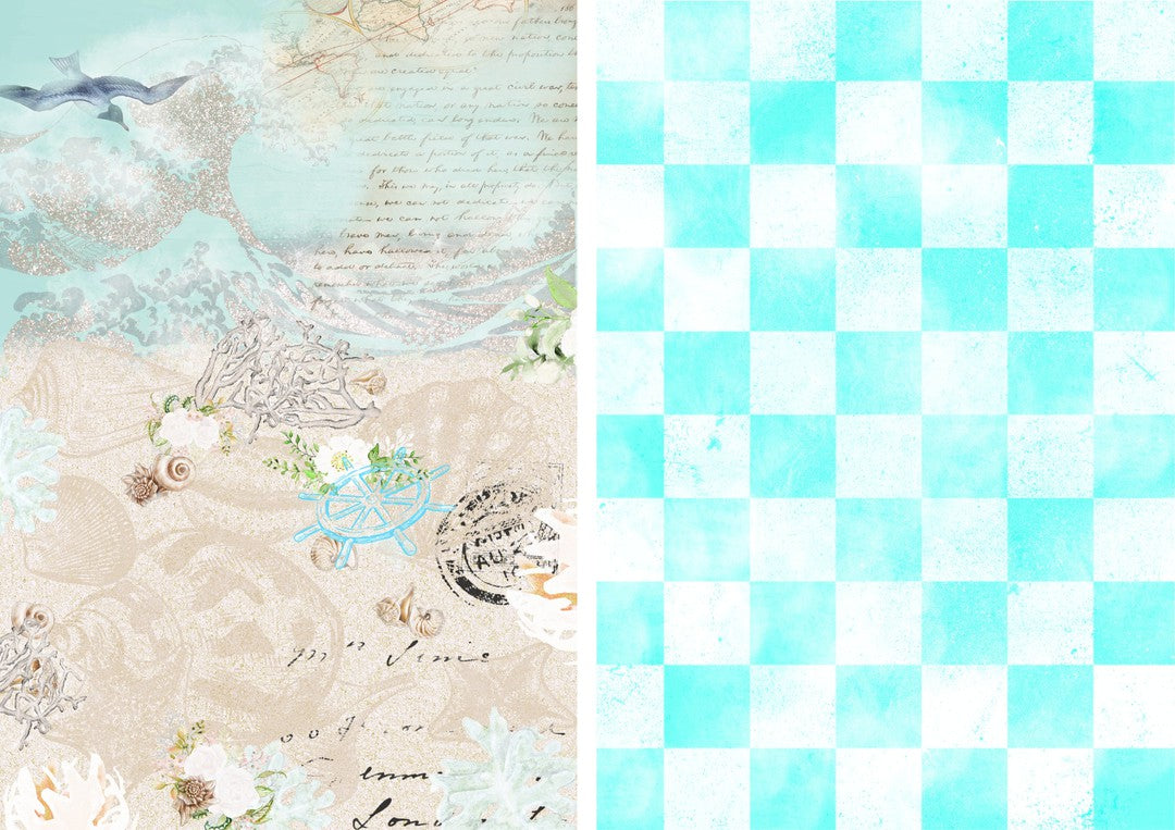 Message In a Bottle and Checks Combo Sheet (#C069)-Digital Deco Designs