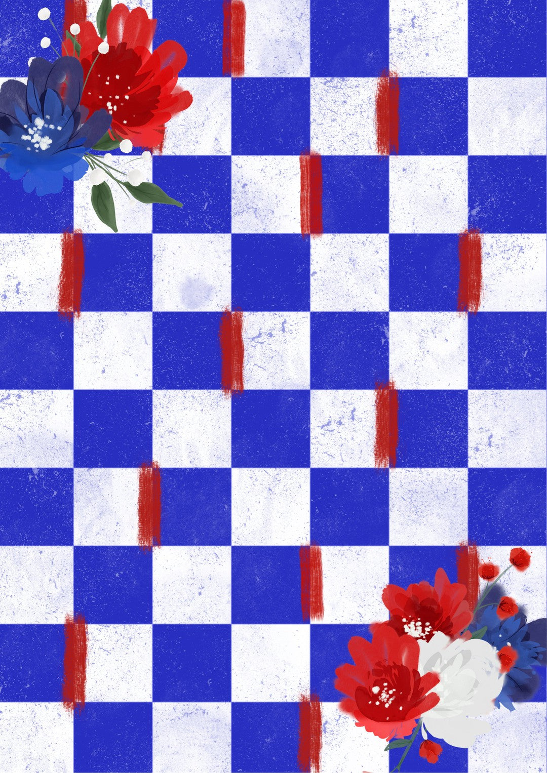 Patriotic Checks (#C100)-Digital Deco Designs