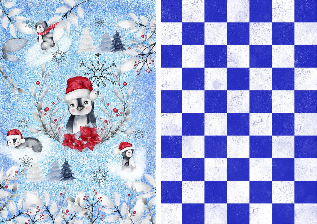 Penguin Play and Blue Checks Combo Minis (#D005)-Digital Deco Designs