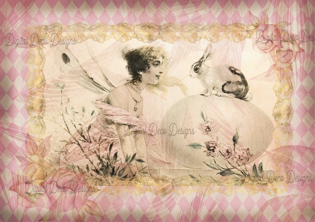 Pink Easter Fairy (#D028)-Digital Deco Designs
