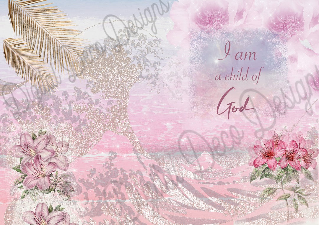 Pink Ocean Faith (#D029)-Digital Deco Designs