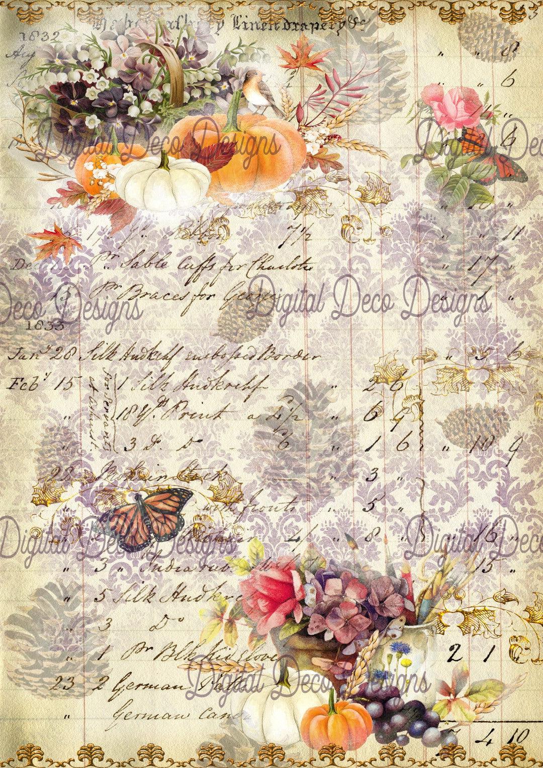 Purple Autumn (#D058)-Decoupage Paper