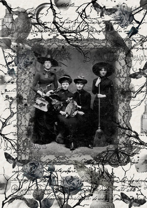 Real Vintage Witches (Prints Perks) (#D072)-Decoupage Paper
