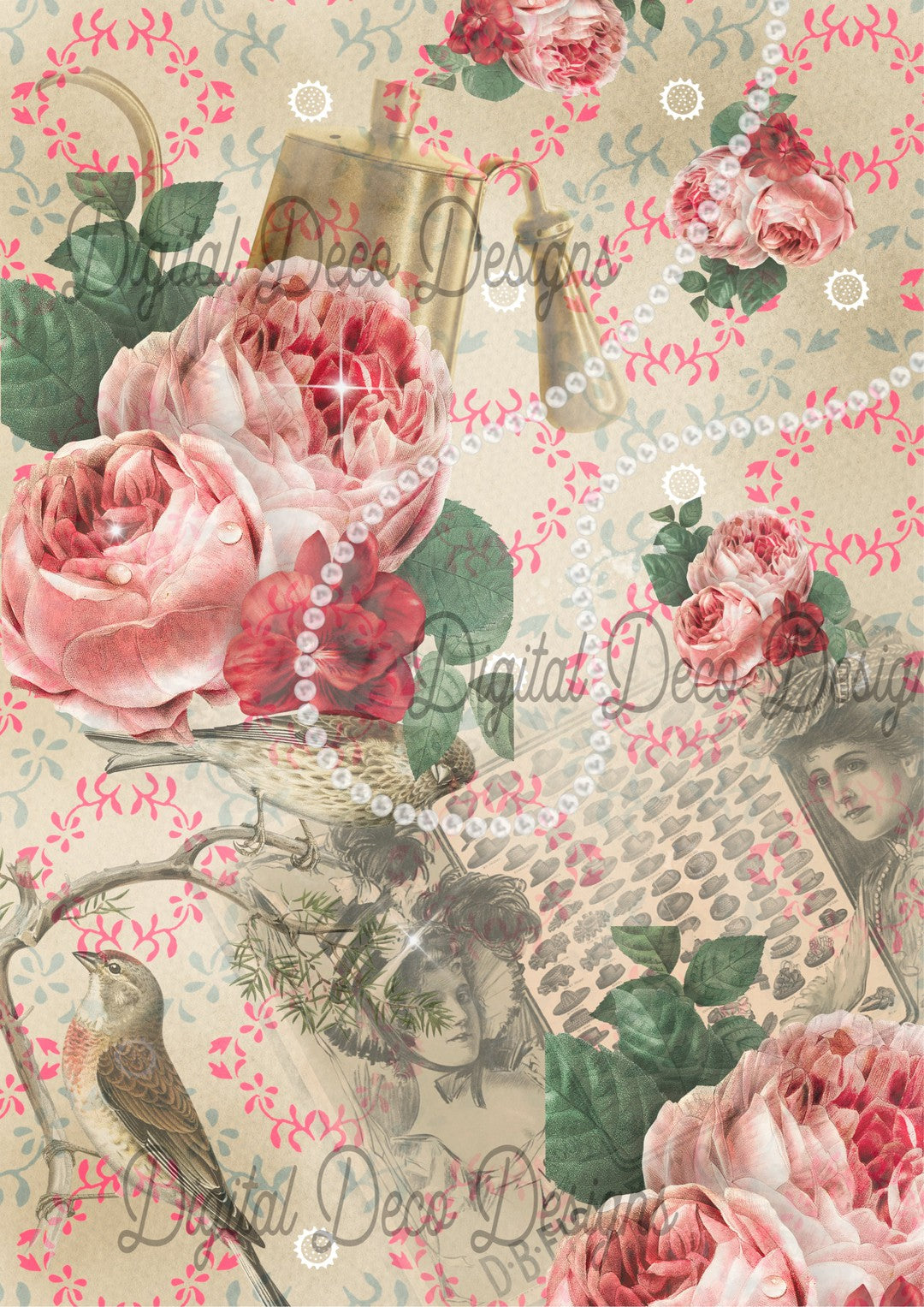 Rose Room (#D093)-Decoupage Paper