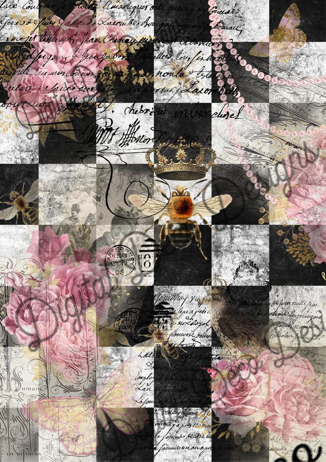 Royal Queen Bee (Prints Perks) (#D096)-Decoupage Paper