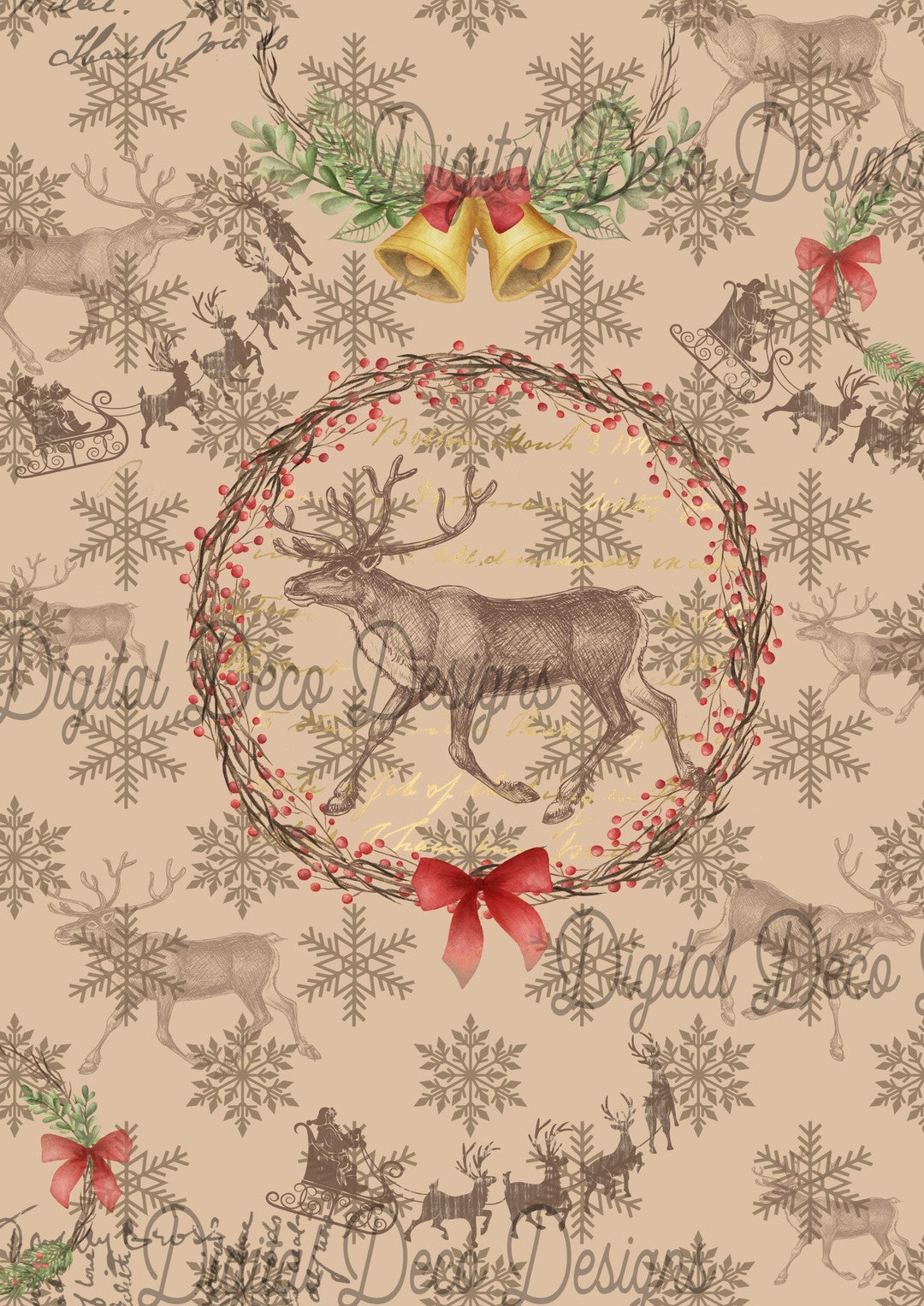 Rustic Reindeer (#D098) (Exclusive Members Design)-Digital Deco Designs