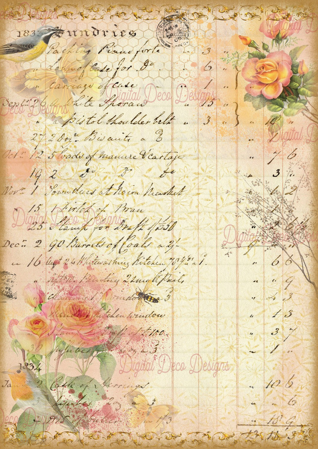 Sunset Notes (#E044) (Exclusive Members Design)-Digital Deco Designs