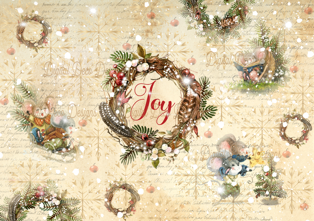The Christmas Mice (#E052)-Digital Deco Designs