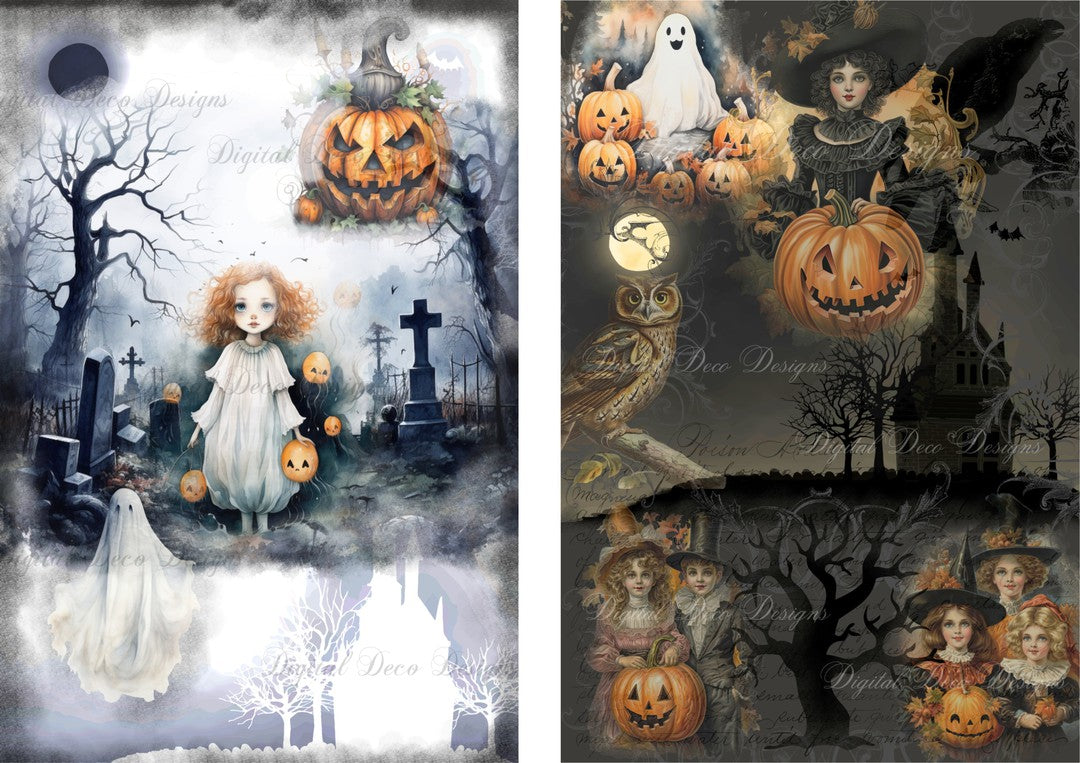 Haunting Ghosts Duo Combo Minis (Prints Perks) (#B077)-Decoupage Paper