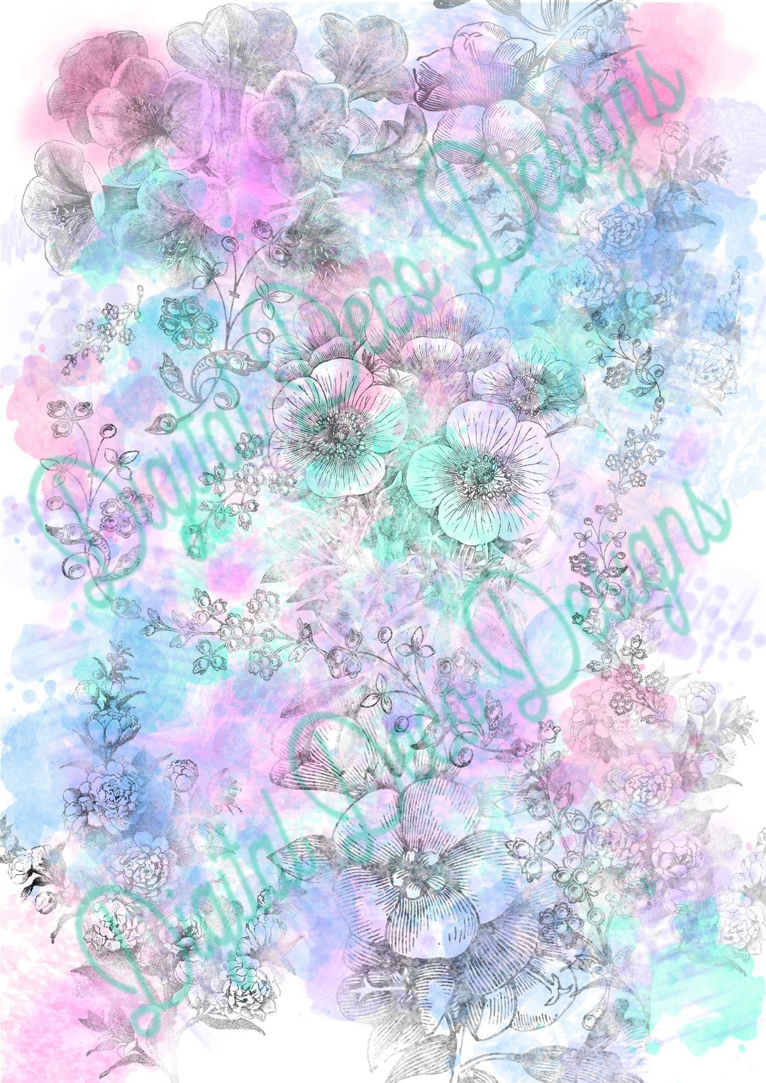Color Water Flower Blobs (#B010)-Digital Deco Designs