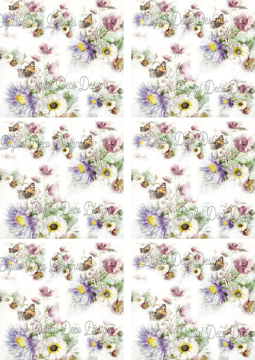 Wildflower Fog Collage Sheet (#F017)-Digital Deco Designs